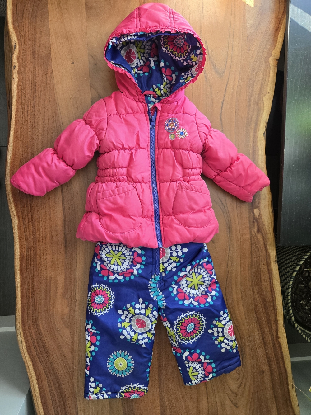 Baby girl Carters warm Snowsuit jacket snowpants 12 months